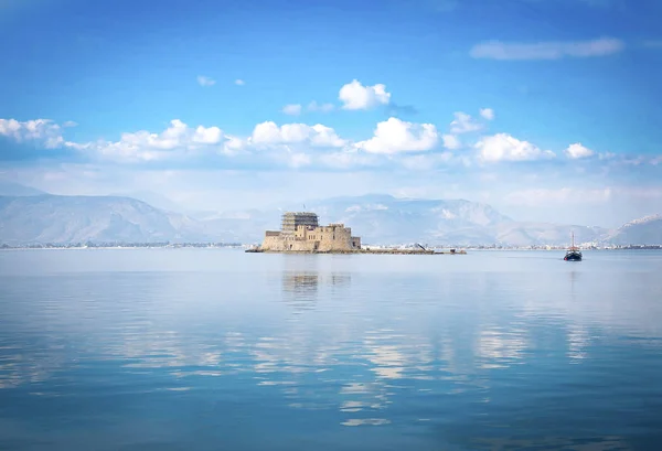 View Old Venetian Fortress Old Prison Bourtzi Sea Argolis Bay — Stock Photo, Image