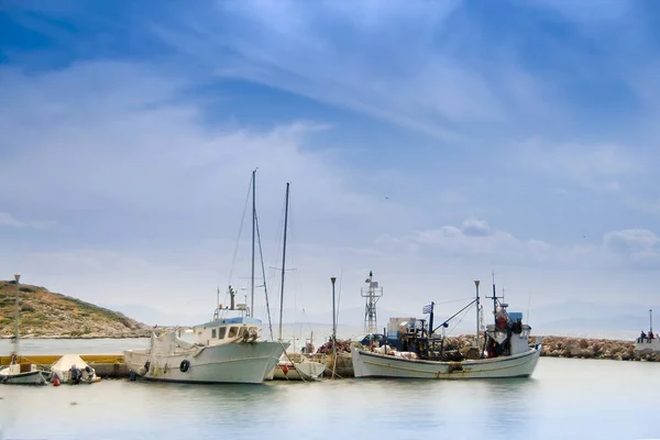 Fishing boats at marina of Pachi, Greece — Stock Photo, Image