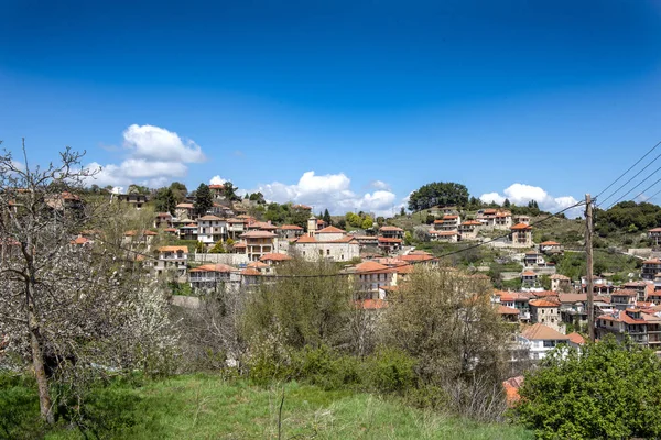 Vista Aldeia Montanha Baltessiniko Arcadia Peloponeso Grécia — Fotografia de Stock