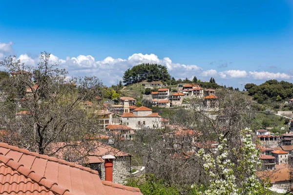 Vista Aldeia Montanha Baltessiniko Arcadia Peloponeso Grécia — Fotografia de Stock