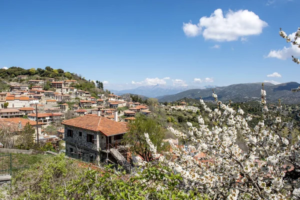 Weergave Van Bergdorp Baltessiniko Arcadia Peloponnesos Griekenland — Stockfoto