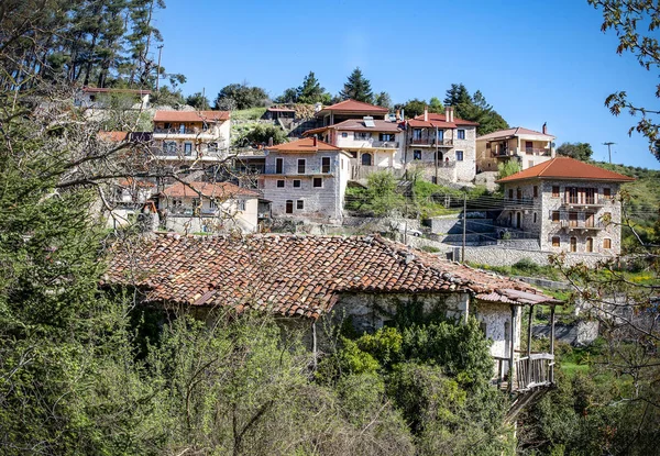 Arquitectura Tradicional Pueblo Montaña Llamado Valtessiniko Arcadia Grecia —  Fotos de Stock