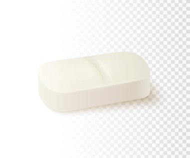 Saydam arka plan üzerinde izole gerçekçi tıbbi hap.