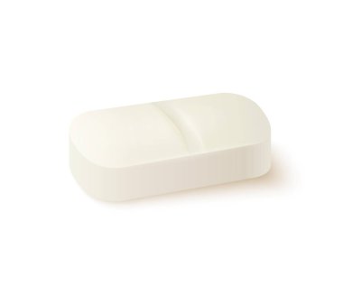 Saydam arka plan üzerinde izole gerçekçi tıbbi hap.