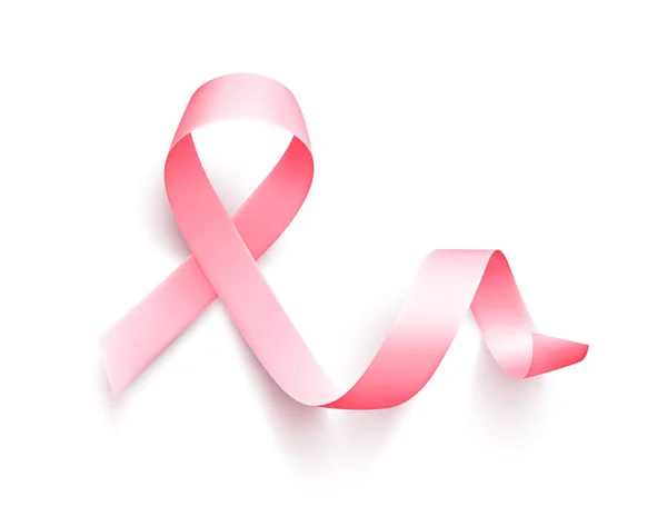 Gerçekçi pembe kurdele. Göğüs kanseri duyarlılığı ayı Ekim ayında sembolü.