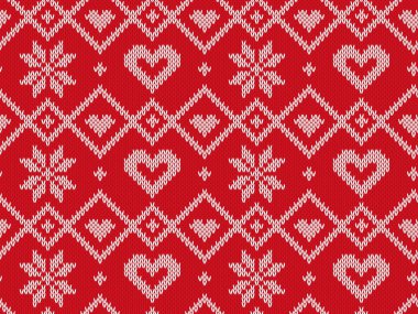 Kış tatili Dikişsiz örgü desen. Mutlu Noeller ve mutlu yeni yıllık için vektör arka plan. İllüstrasyon.