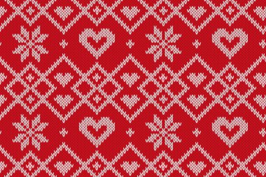 Kış tatili Dikişsiz örgü desen. Mutlu Noeller ve mutlu yeni yıllık için vektör arka plan. İllüstrasyon.