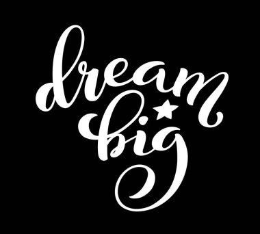 Rüya büyük el yazı yazılmış. İlham alıntı olduğunu. Vektör