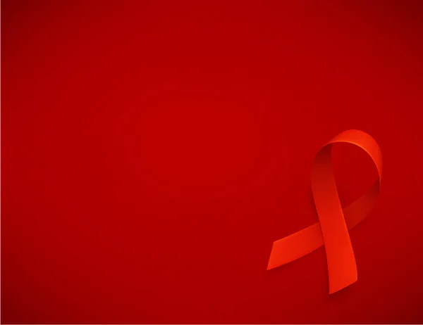 Fondo con cinta roja realista, símbolo del día mundial del sida, 1 de diciembre. Símbolo del día mundial del cáncer, 4 de febrero. Vector . — Archivo Imágenes Vectoriales