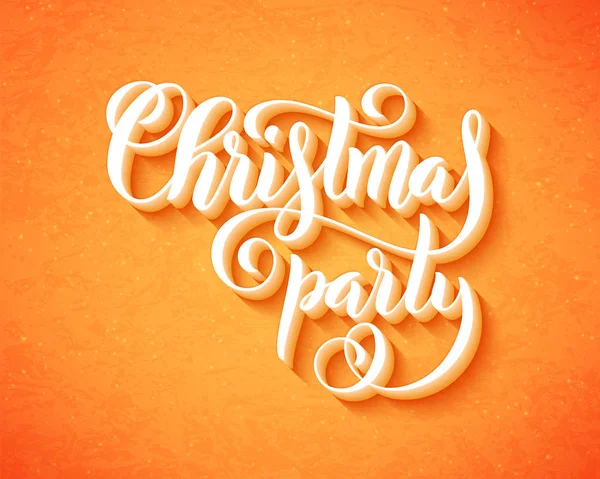 Vrolijk Kerstmis partij poster met handgetekende letters. Ontwerpsjabloon voor Xmas partij. Vector — Stockvector