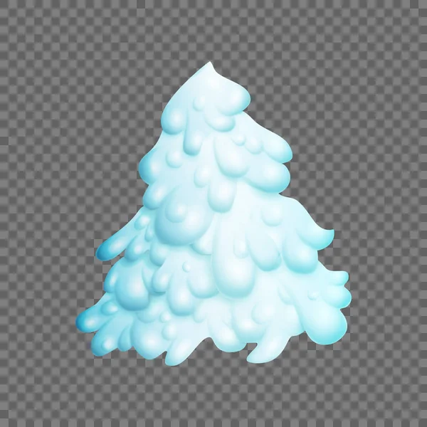 Árbol de Navidad de hadas. El abeto está completamente cubierto de nieve. Vector — Vector de stock