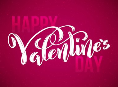 Mutlu sevgililer günü kartı. Şablon poster handdrawn yazı ile. Vektör