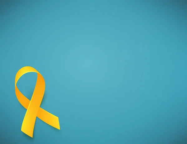 Fondo Con Cinta Oro Realista Símbolo Mundial Del Cáncer Infantil — Archivo Imágenes Vectoriales