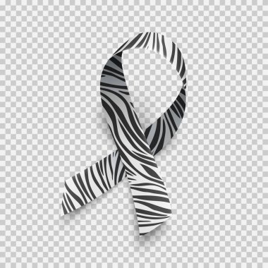 Nadir görülen bir hastalık farkındalık günü, zebra-baskı ile kurdele simgesi.