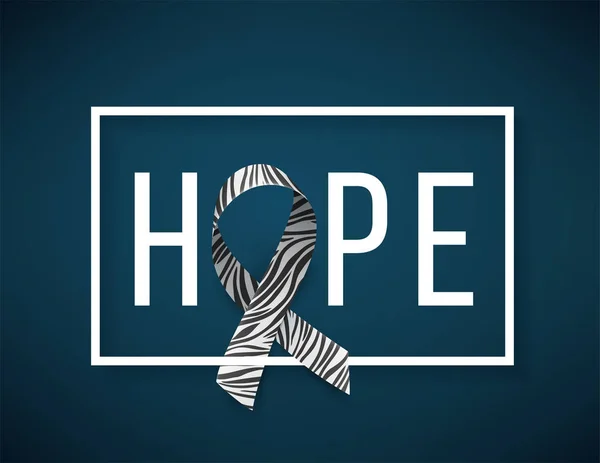 Nadir görülen bir hastalık farkındalık günü, zebra-baskı ile kurdele simgesi.