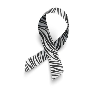 Nadir görülen bir hastalık farkındalık günü, zebra-baskı ile kurdele simgesi.