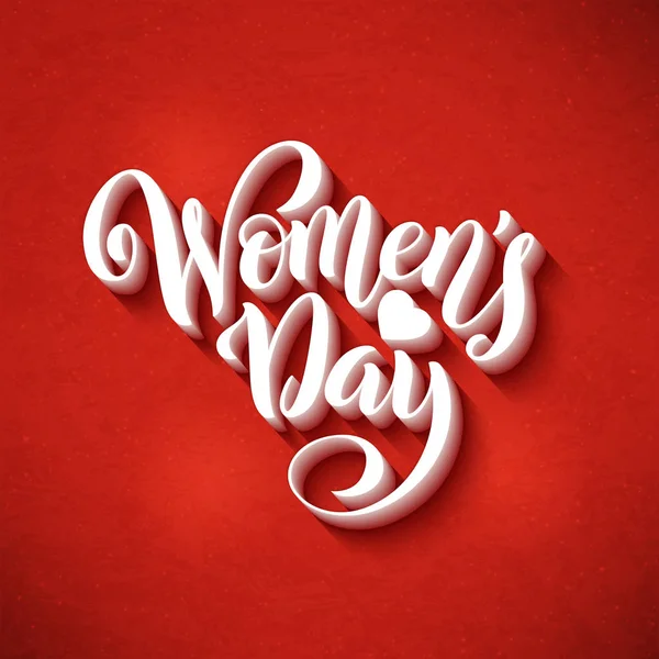 8 березня Міжнародний жіночий день вітальна листівка. Шаблонний плакат з намальованою каліграфією. Векторні . — стоковий вектор