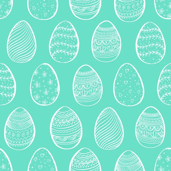 Mutlu Paskalya için sorunsuz arka plan. Desenli dekoratif Paskalya yumurtaları. Vektör.