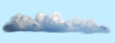 Mavi gökyüzü arka plan üzerinde gerçekçi bulut. Vektör çizimi.