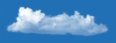 Mavi gökyüzü arka plan üzerinde gerçekçi bulut. Vektör.