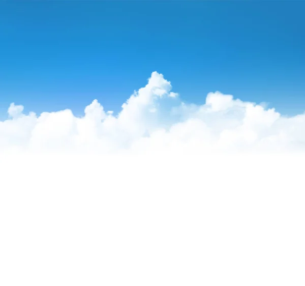 Background with realistic clouds over blue sky. — Stock Vector