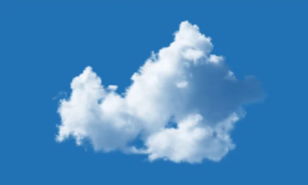 Nube realista sobre fondo azul del cielo. Ilustración vectorial . — Vector de stock