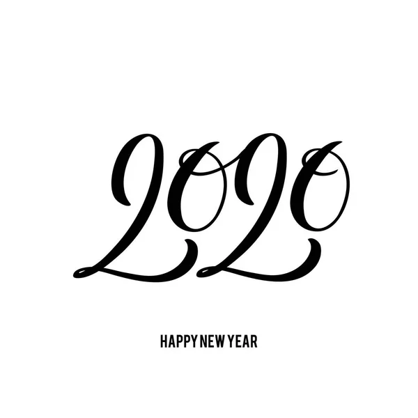 新年快乐 2020 卡与手绘字母. — 图库矢量图片