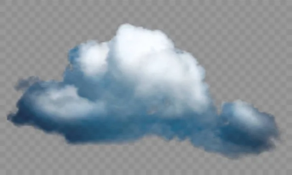 Realistyczna chmura na przezroczystym tle. Ilustracja wektorowa. — Wektor stockowy