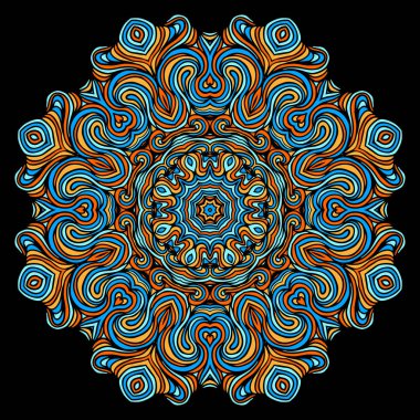 Vintage dekor elementleri oryantal desenli. Yoga şablonu. Mandalalar. İslam'ın Arapça ve Hint kültürü. Vektör.