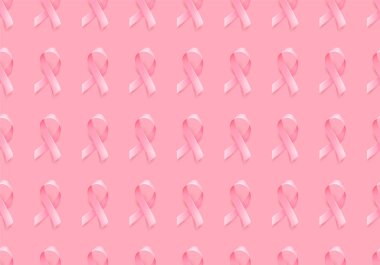 Ekim ayında dünya meme kanseri farkındalık ayı için vektör arka plan . Gerçekçi pembe kurdele.