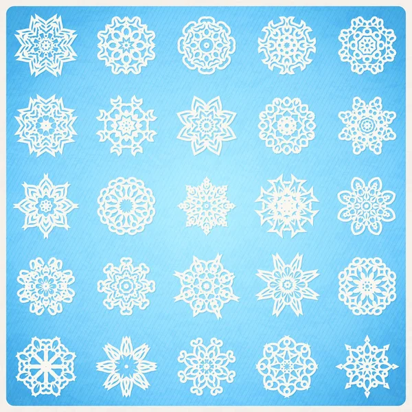 Gran conjunto de copos de nieve — Archivo Imágenes Vectoriales