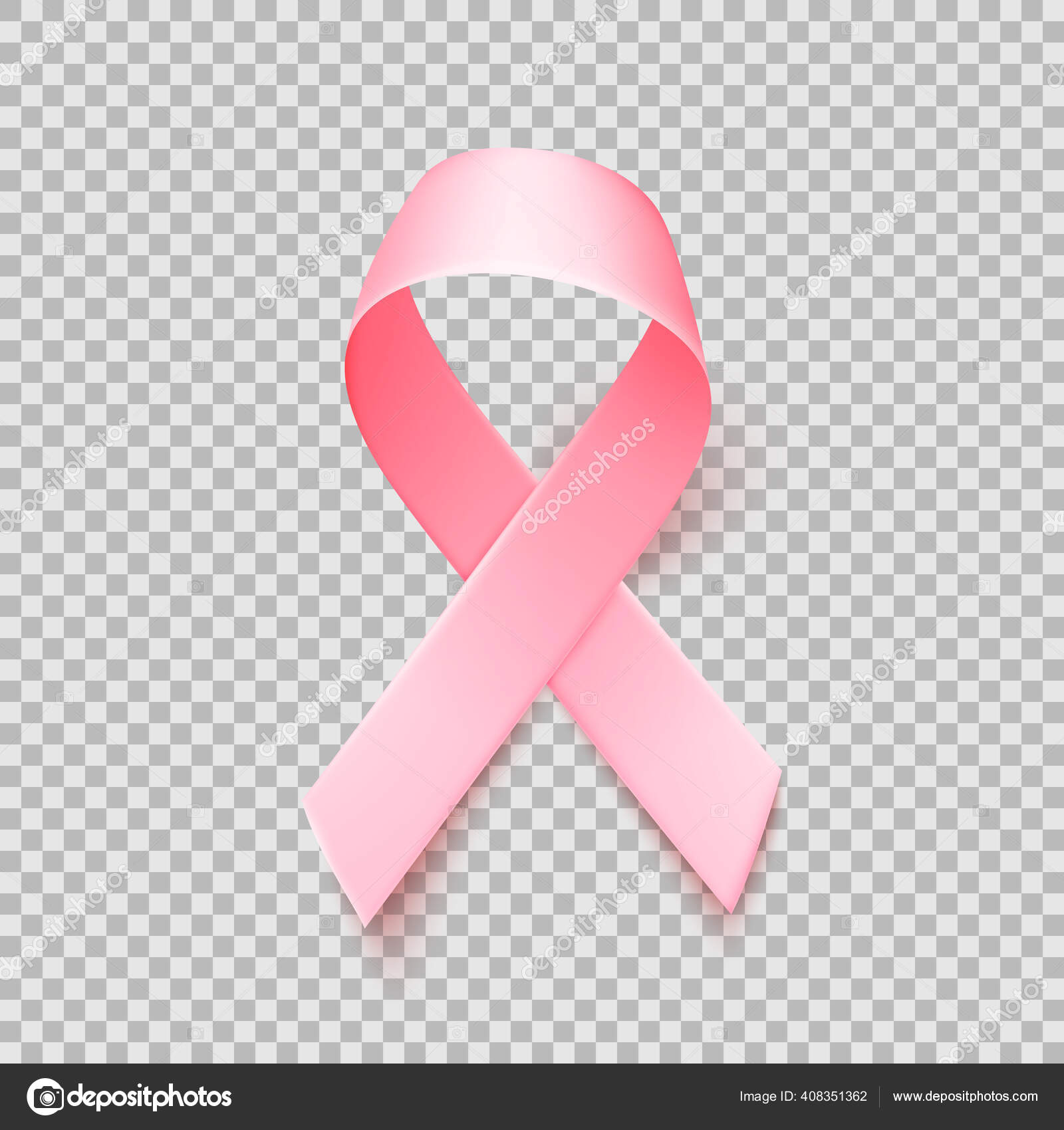 Symbol Pink Ribbon, Breast Cancer Awareness, Icon, on transparent  background. Vector illustration Stock Vector