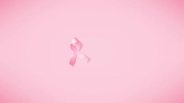 Gerçekçi pembe kurdele. Ekim ayında ulusal göğüs kanseri farkındalığı ayının sembolü olan animasyon