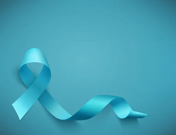 Kasım ayındaki prostat kanseri farkındalığının gerçekçi mavi kurdele sembolü. Poster için şablon arka planı. Vektör