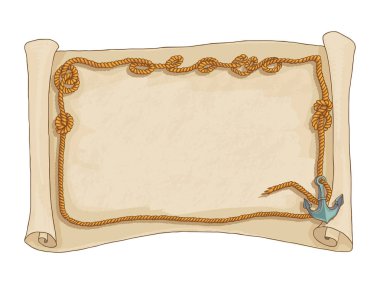 Halat izole vektör çerçeve ve harita