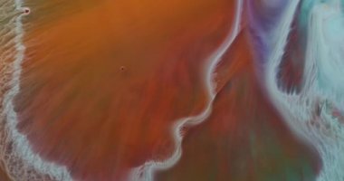 Soyut sıvı makro renkler suda hareket ederek deniz dalgaları etkisi yaratır. 