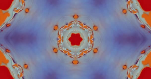 Abstrakt Kalejdoskop Med Röda Orange Och Lila Färger Mosaiker Abstrakta — Stockvideo