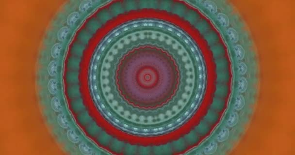Abstraktes Ursprünglich Mehrfarbiges Kaleidoskop Mosaik Nahtlose Ornamentale Mandala Effekt Und — Stockvideo