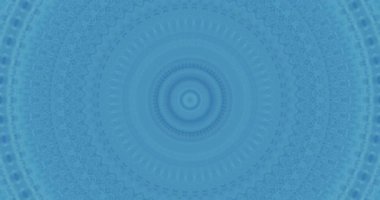 Özgün mavi kaleydoskop. Mozaik kusursuz dekoratif mandala etkisi ve dekoratif döngü, psikedelik hareket akışı. 
