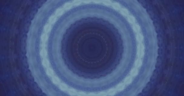Abstracte Originele Blauwe Paarse Caleidoscoop Mozaïek Naadloze Ornamentale Mandala Effect — Stockvideo