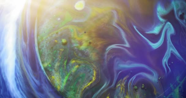 Piękne Abstrakcyjne Kolory Płynnie Poruszające Się Wodzie Symulujące Ziemię Koncepcja — Wideo stockowe