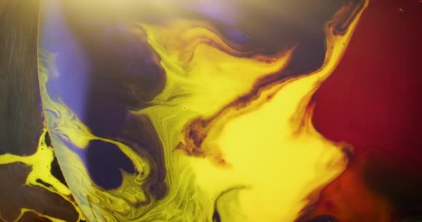 Abstrakcyjne Kolory Rozpuszczające Się Wodzie Tworząc Efekt Psychodeliczny Koncepcja Makro — Wideo stockowe