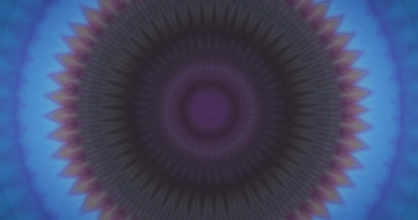 Abstract Original Purple Blue Kaleidoscope Mosaic Seamless Ornamental Mandala Effect — Stock Video