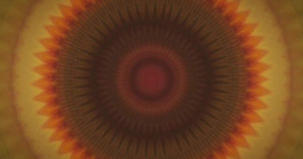 Abstraktní Původní Oranžový Kaleidoskop Mozaika Bezešvé Ornamentální Mandala Efekt Dekorativní — Stock video