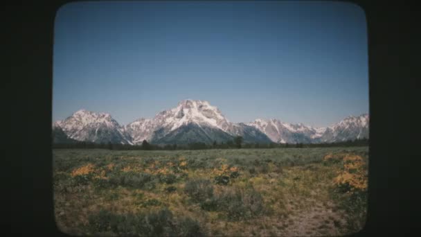 Vacker Natur Grand Teton National Park Wyoming Usa Vintage Film — Stockvideo