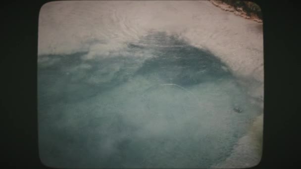 Termas Geotermales Cuenca Norris Geyser Parque Nacional Yellowstone Vintage Aspecto — Vídeos de Stock