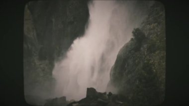 Yosemite Falls, California, ABD manzarası. Klasik Film Görünümü. 