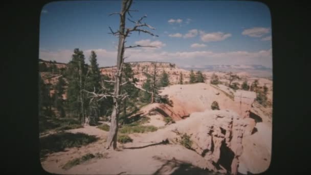 Bryce Canyon National Park Från Utsiktsplats Vintage Film Titta — Stockvideo
