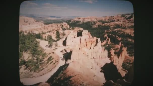 Parque Nacional Bryce Canyon Ponto Vista Vintage Filme Olhar — Vídeo de Stock