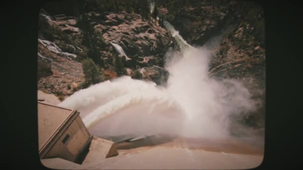 Barrage Shaughnessy Réservoir Hetch Hetchy Dans Parc National Yosemite Vintage — Video